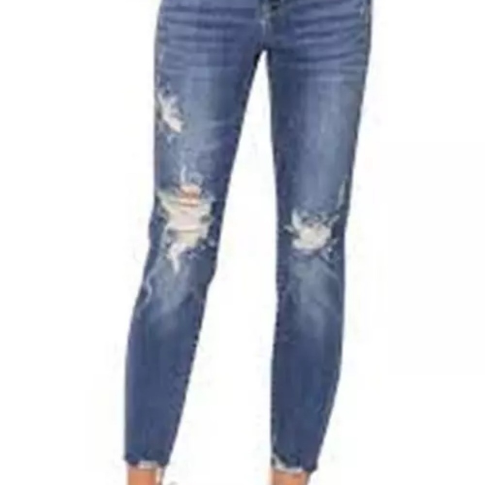 Women's Judy Blue Relaxed Fit Kyla Straight Destroyed Distressed Jeans